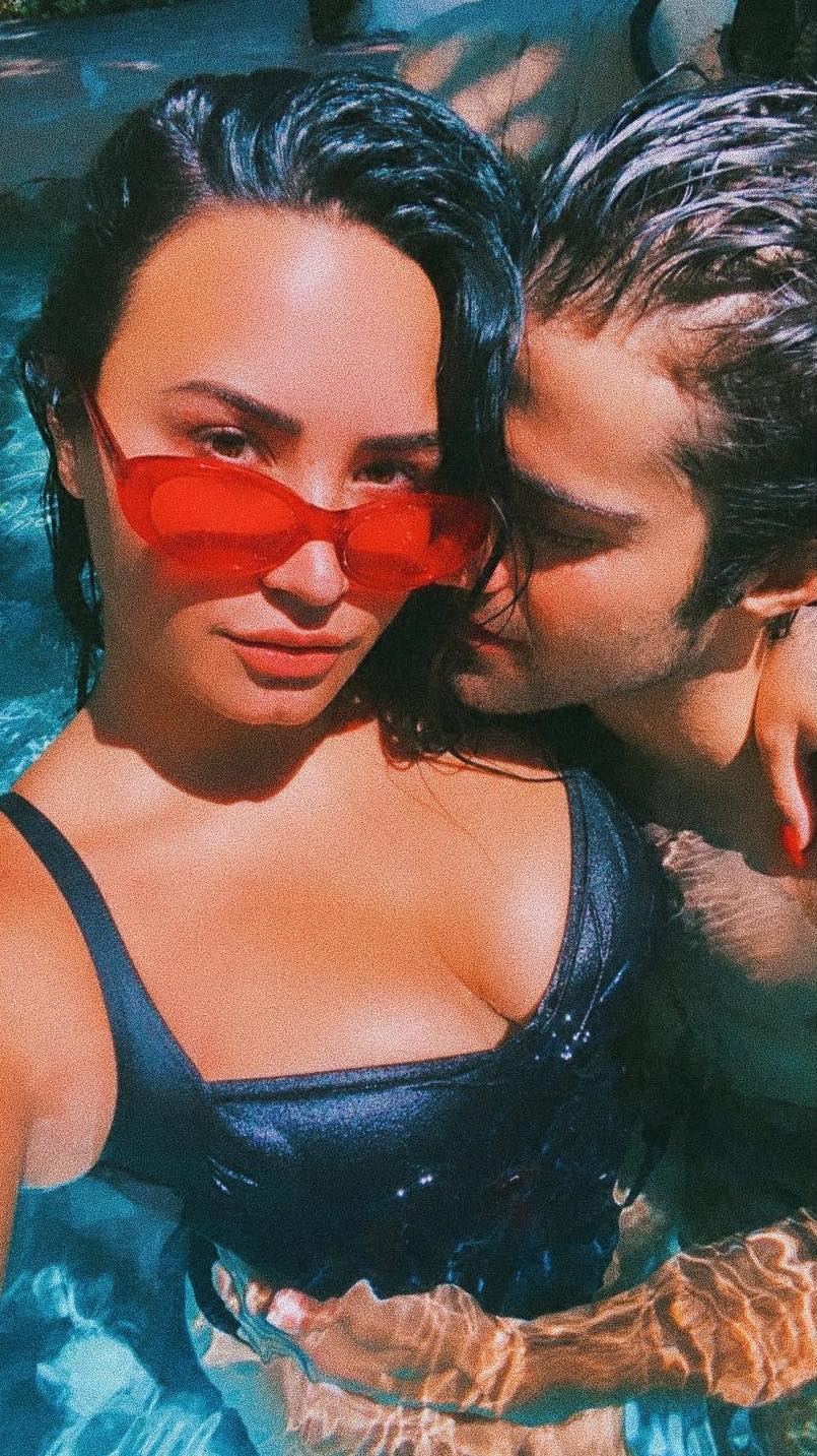 Demi Lovato Pool Party for Two!