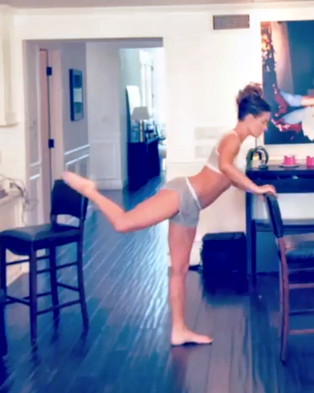Kate Beckinsale Stretching in Shorts!