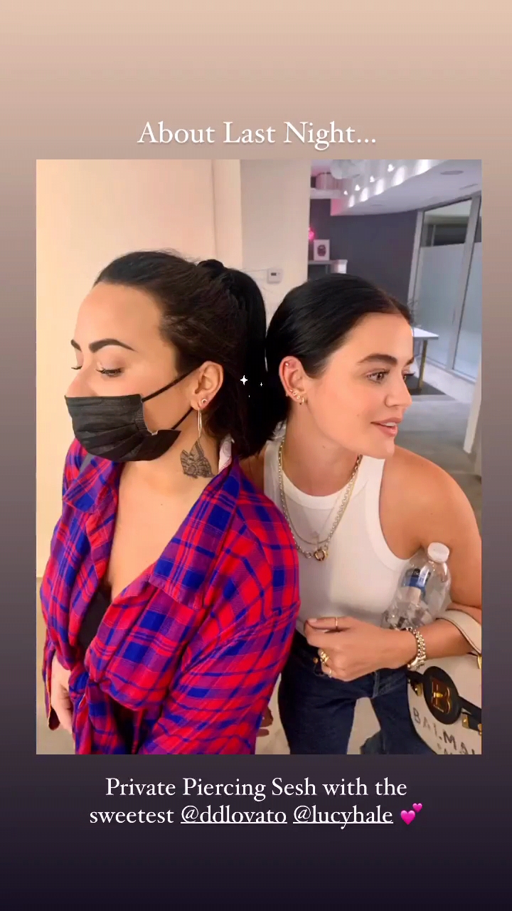 Demi Lovato and Lucy Hale’s Piercing Party!