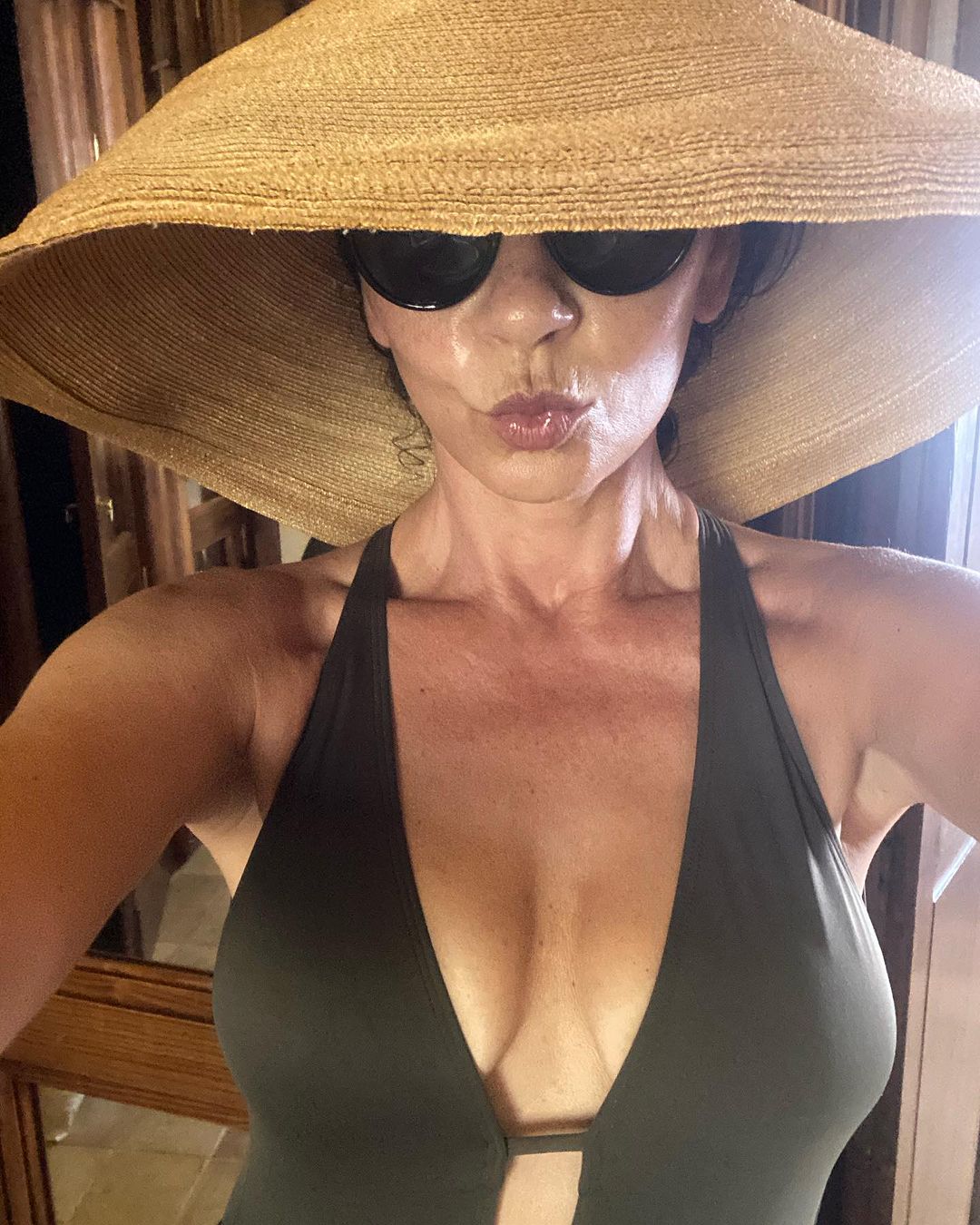 Catherine Zeta Jones Selfies in Her Swimsuit!