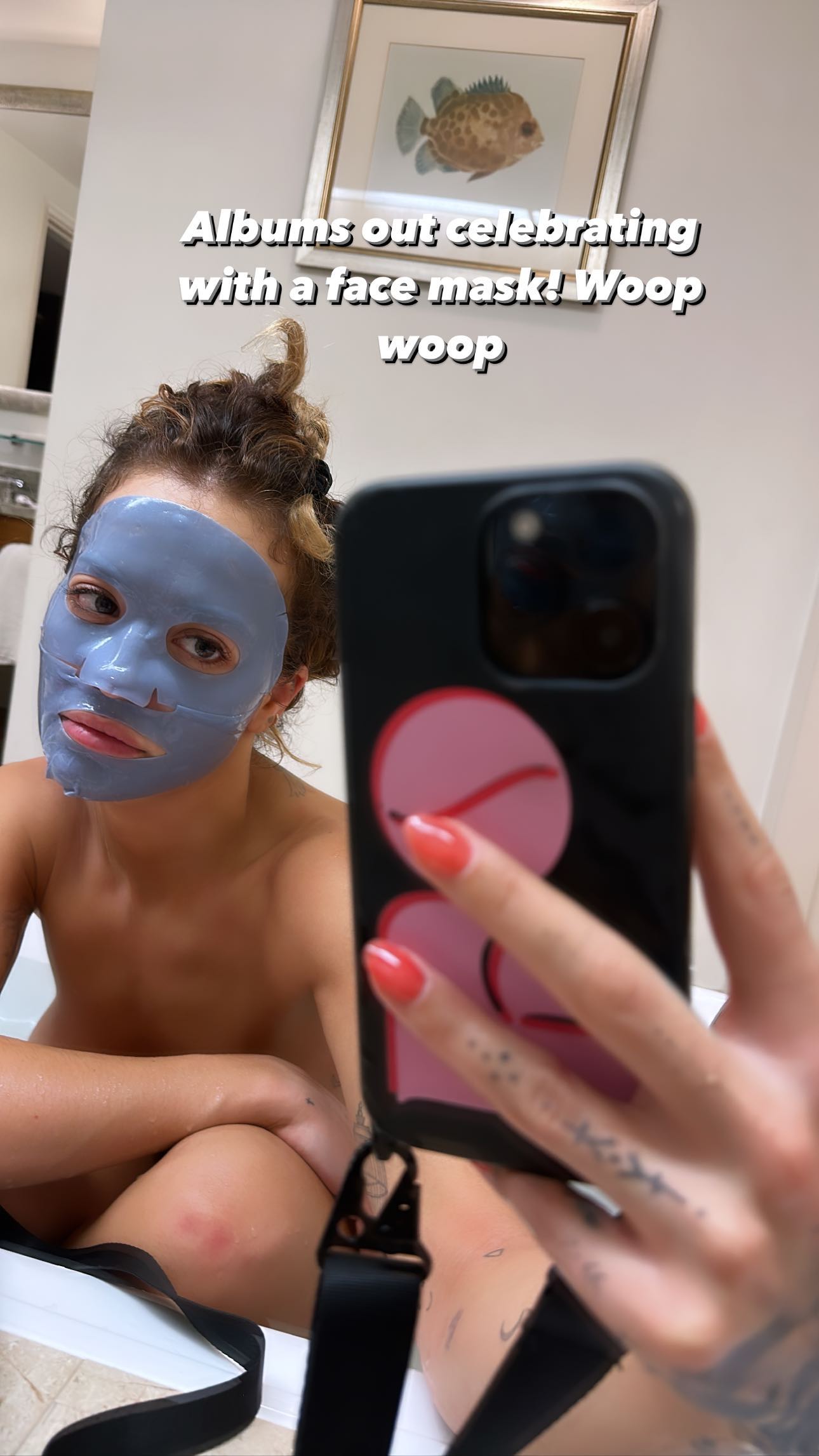 Rita Ora Celebrates With a Face Mask!