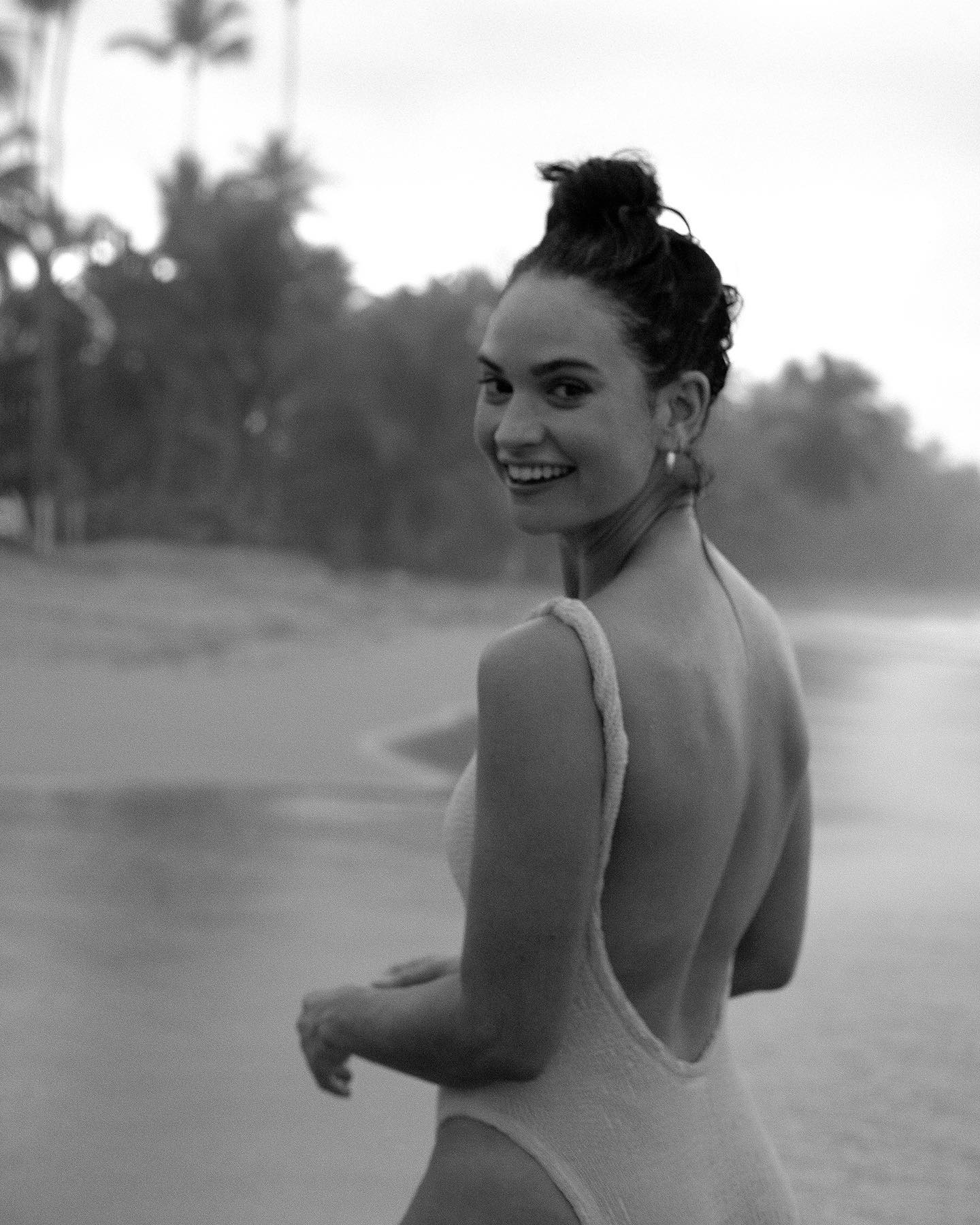 Lily James is On Location in a Swimsuit! - Photo 1